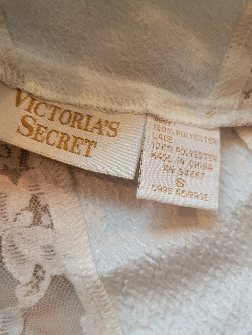Vintage 80s 90s Victoria’s Secret Gold Label Ivory Lace Bodysuit Teddy Small S